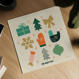 Winter Cheer IV by Cheryl Warrick. Shown as a detailed flat fine art print, highlighting archival giclee quality. Available as an archival giclee rolled canvas, fine art paper, or poster print. SKU 102798a.