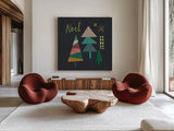 Winter Wonder I by Cheryl Warrick. Shown as extra-large giant wall art in a modern living room. Available as an archival giclee rolled canvas, fine art paper, or poster print. SKU 97603a.