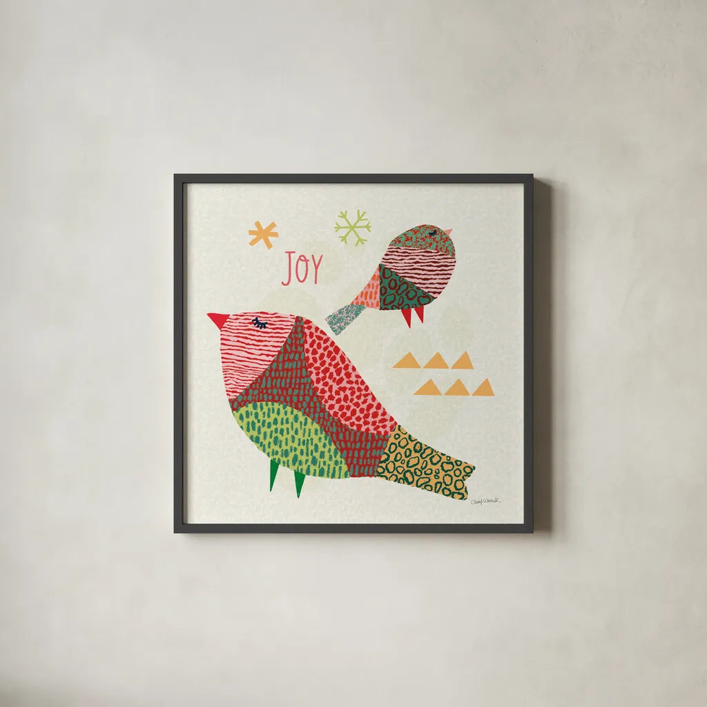 Winter Wonder II by Cheryl Warrick. Shown in a sleek black glass frame for a contemporary gallery look. Available as an archival giclee rolled canvas, fine art paper, or poster print. SKU 97604a.