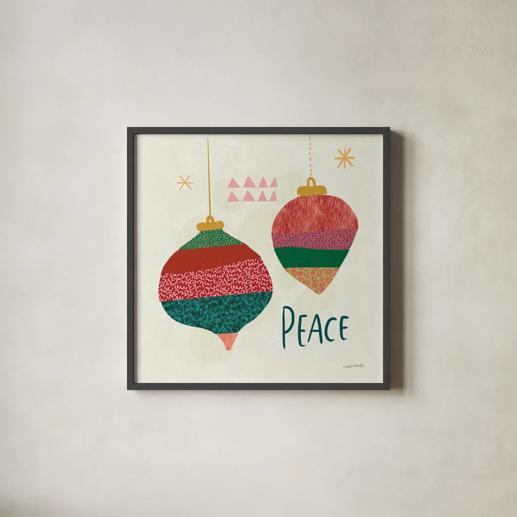 Winter Wonder III by Cheryl Warrick. Shown in a sleek black glass frame for a contemporary gallery look. Available as an archival giclee rolled canvas, fine art paper, or poster print. SKU 97605a.