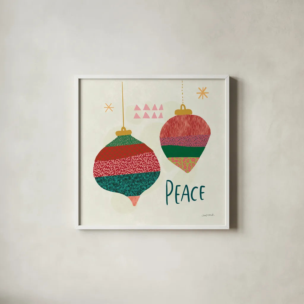 Winter Wonder III by Cheryl Warrick. Shown in a crisp white glass frame for a clean and minimalist style. Available as an archival giclee rolled canvas, fine art paper, or poster print. SKU 97605a.