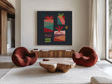 Winter Wonder IV by Cheryl Warrick. Shown as extra-large giant wall art in a modern living room. Available as an archival giclee rolled canvas, fine art paper, or poster print. SKU 97606a.