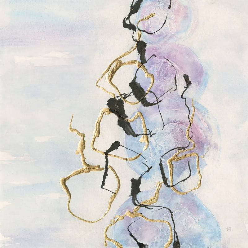 Abstract Lines on Pastel I by Chris Paschke. SKU 31755a. Archival Giclee Fine art print for wall decor.