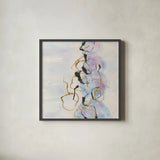 Abstract Lines on Pastel I by Chris Paschke. Shown in a sleek black glass frame for a contemporary gallery look. Available as an archival giclee rolled canvas, fine art paper, or poster print. SKU 31755a.