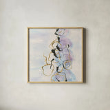 Abstract Lines on Pastel I by Chris Paschke. Shown in a natural wood glass frame for a timeless modern aesthetic. Available as an archival giclee rolled canvas, fine art paper, or poster print. SKU 31755a.