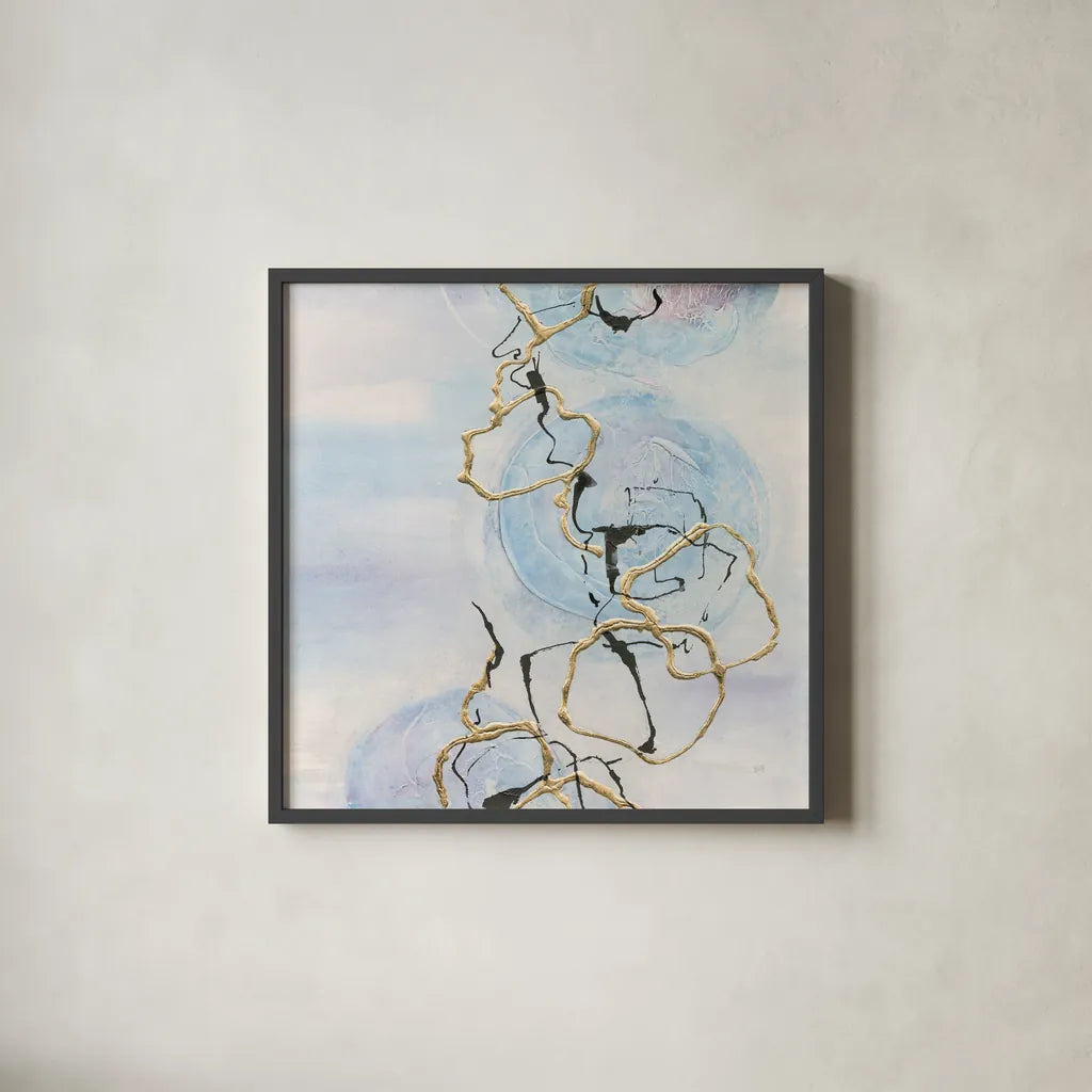 Abstract Lines on Pastel II by Chris Paschke. Shown in a sleek black glass frame for a contemporary gallery look. Available as an archival giclee rolled canvas, fine art paper, or poster print. SKU 31756a.