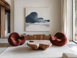 Abstracted Coastal I by Chris Paschke. Shown as extra-large giant wall art in a modern living room. Available as an archival giclee rolled canvas, fine art paper, or poster print. SKU 83773a.