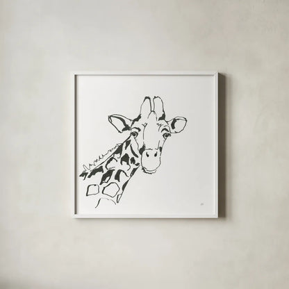 African Animals I by Chris Paschke. Shown in a crisp white glass frame for a clean and minimalist style. Available as an archival giclee rolled canvas, fine art paper, or poster print. SKU 65002a.