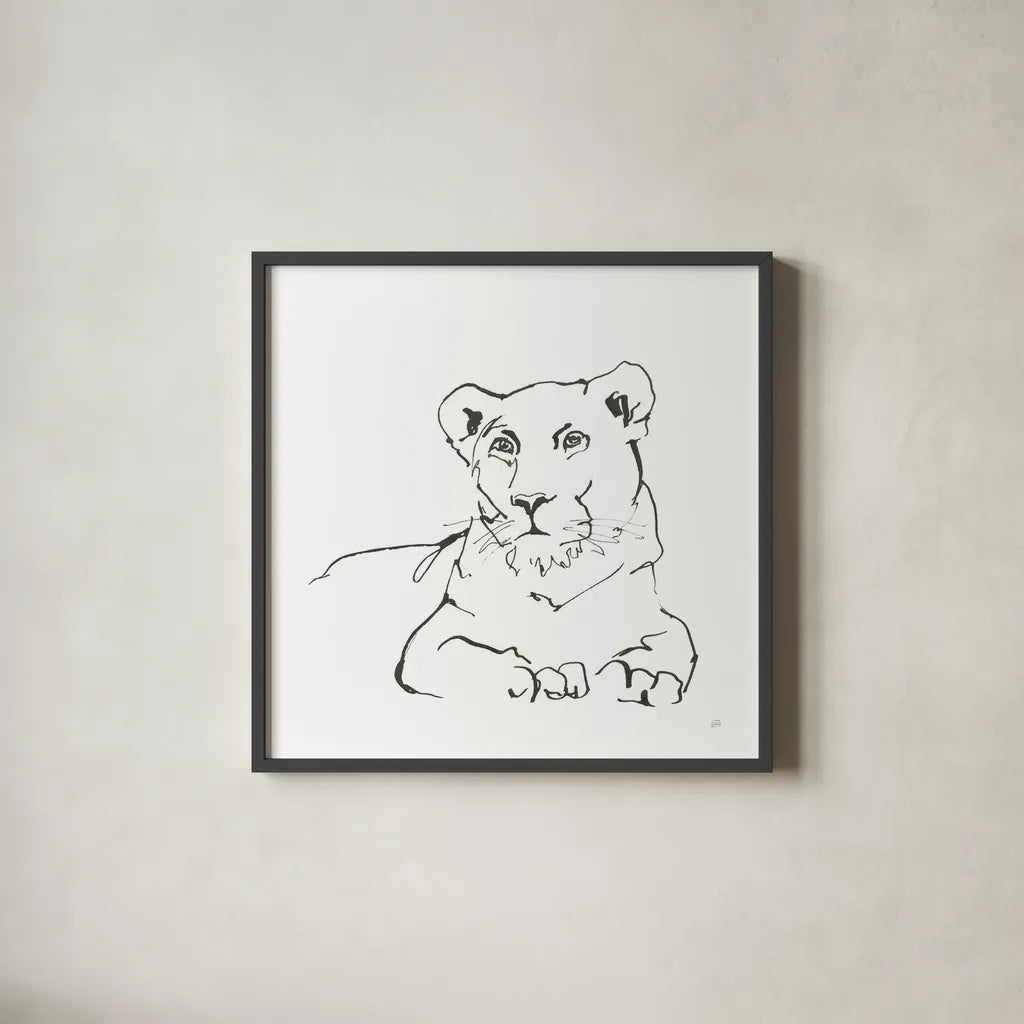 African Animals II by Chris Paschke. Shown in a sleek black glass frame for a contemporary gallery look. Available as an archival giclee rolled canvas, fine art paper, or poster print. SKU 65003a.