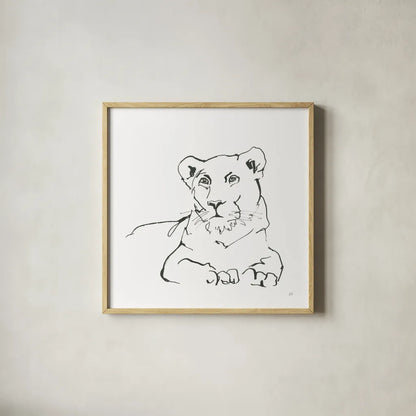 African Animals II by Chris Paschke. Shown in a natural wood glass frame for a timeless modern aesthetic. Available as an archival giclee rolled canvas, fine art paper, or poster print. SKU 65003a.