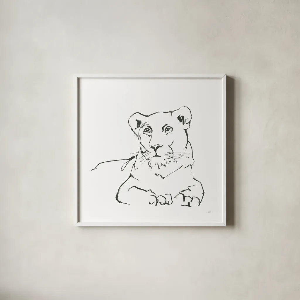 African Animals II by Chris Paschke. Shown in a crisp white glass frame for a clean and minimalist style. Available as an archival giclee rolled canvas, fine art paper, or poster print. SKU 65003a.