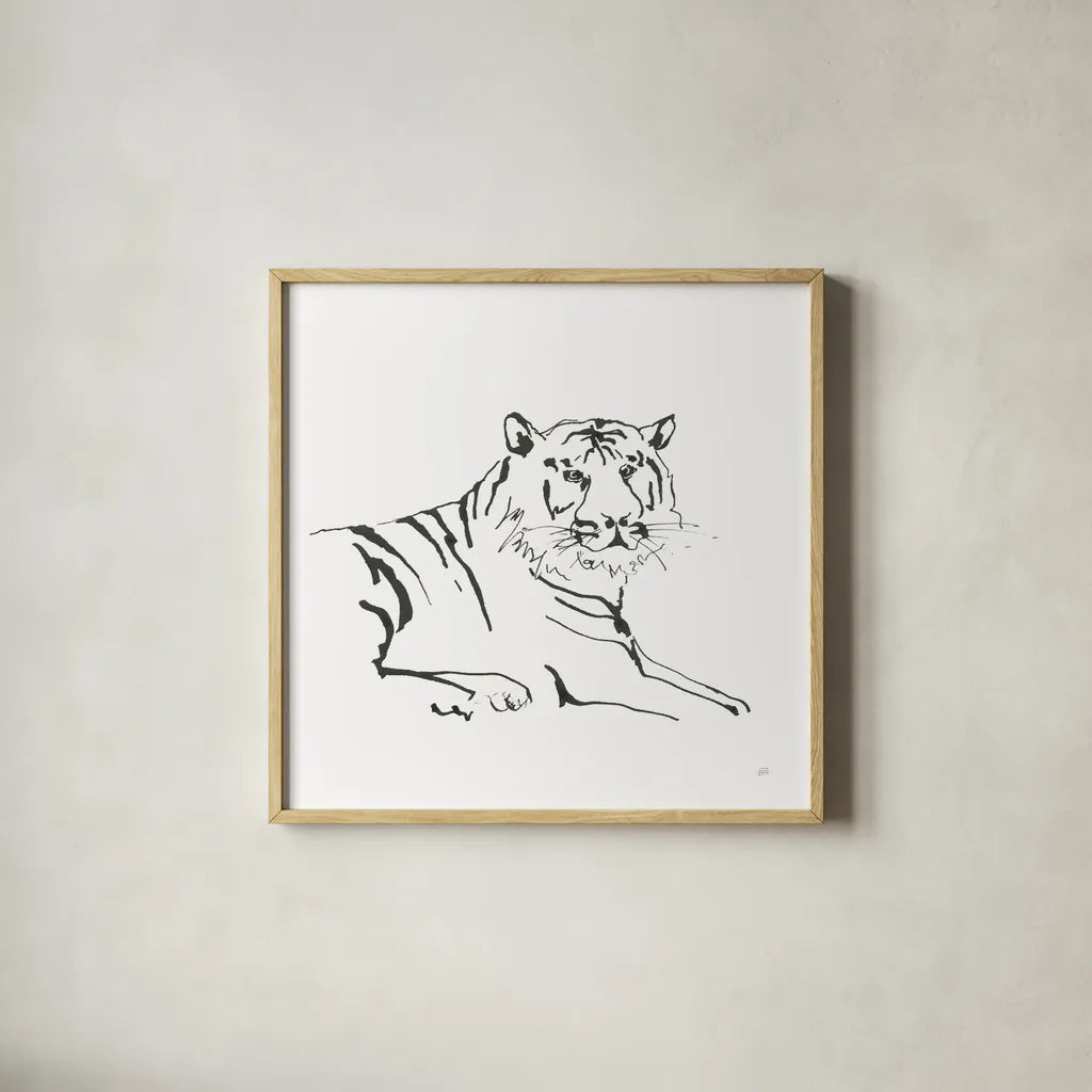 African Animals III by Chris Paschke. Shown in a natural wood glass frame for a timeless modern aesthetic. Available as an archival giclee rolled canvas, fine art paper, or poster print. SKU 65004a.