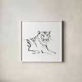 African Animals III by Chris Paschke. Shown in a crisp white glass frame for a clean and minimalist style. Available as an archival giclee rolled canvas, fine art paper, or poster print. SKU 65004a.