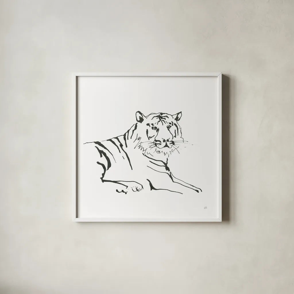 African Animals III by Chris Paschke. Shown in a crisp white glass frame for a clean and minimalist style. Available as an archival giclee rolled canvas, fine art paper, or poster print. SKU 65004a.