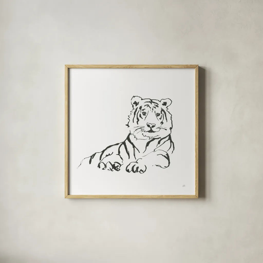 African Animals IV by Chris Paschke. Shown in a natural wood glass frame for a timeless modern aesthetic. Available as an archival giclee rolled canvas, fine art paper, or poster print. SKU 65005a.