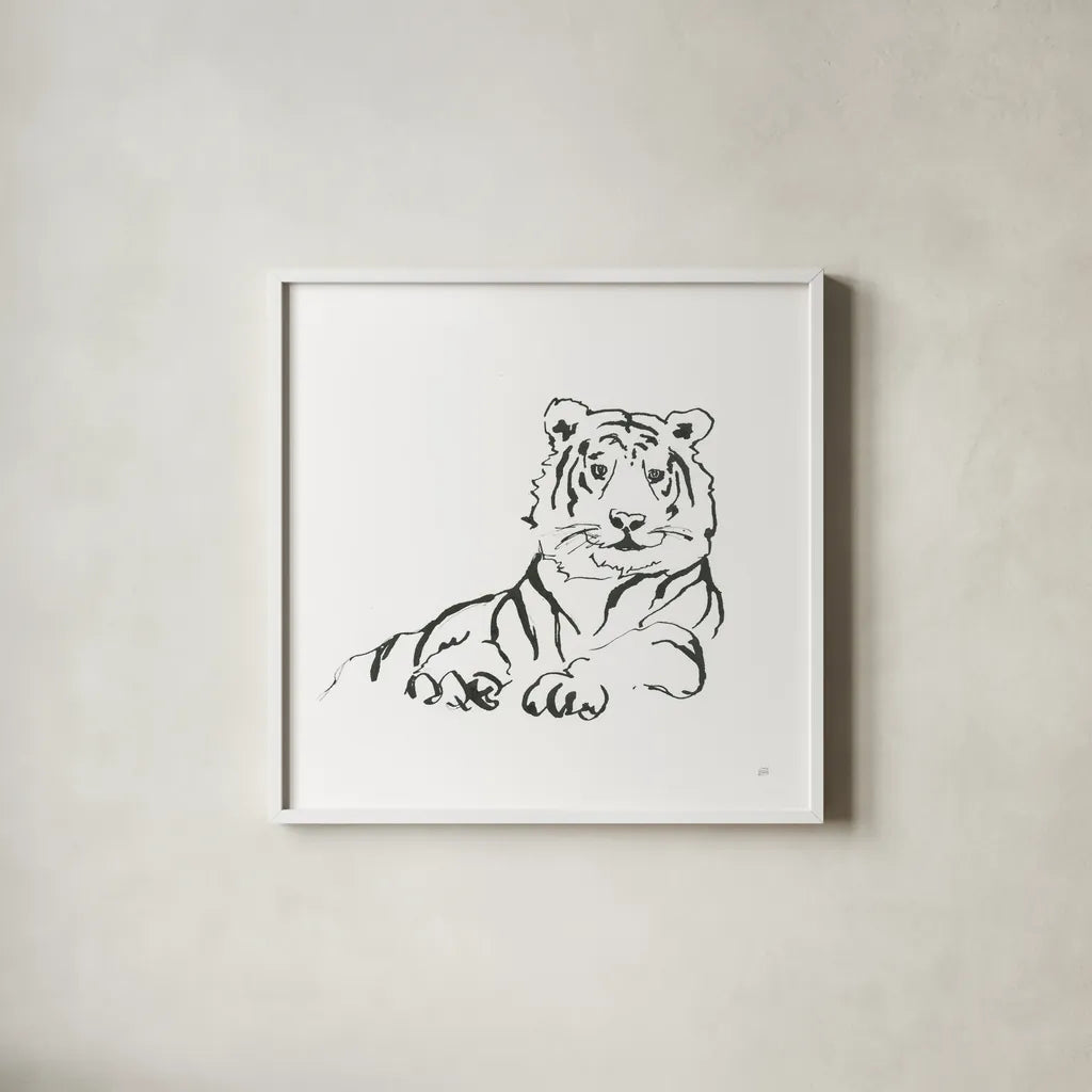 African Animals IV by Chris Paschke. Shown in a crisp white glass frame for a clean and minimalist style. Available as an archival giclee rolled canvas, fine art paper, or poster print. SKU 65005a.