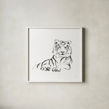 African Animals IV by Chris Paschke. Shown in a crisp white glass frame for a clean and minimalist style. Available as an archival giclee rolled canvas, fine art paper, or poster print. SKU 65005a.