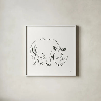 African Animals V by Chris Paschke. Shown in a crisp white glass frame for a clean and minimalist style. Available as an archival giclee rolled canvas, fine art paper, or poster print. SKU 65006a.