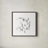 African Animals VI by Chris Paschke. Shown in a sleek black glass frame for a contemporary gallery look. Available as an archival giclee rolled canvas, fine art paper, or poster print. SKU 65007a.