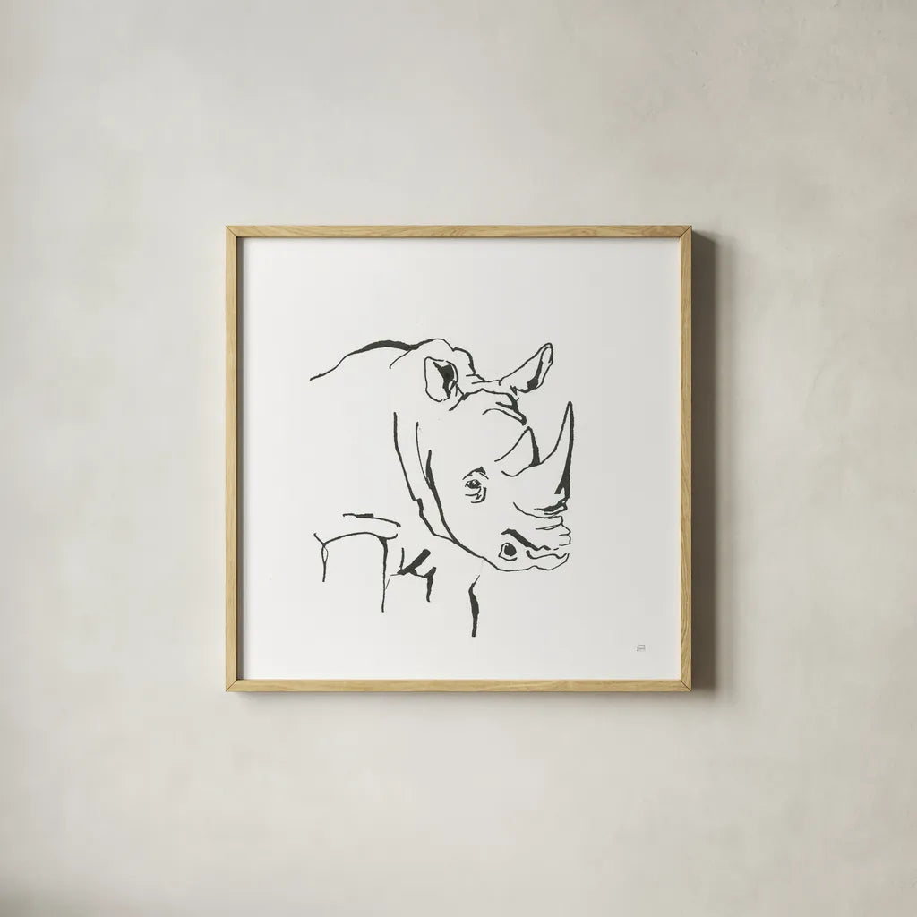 African Animals VI by Chris Paschke. Shown in a natural wood glass frame for a timeless modern aesthetic. Available as an archival giclee rolled canvas, fine art paper, or poster print. SKU 65007a.