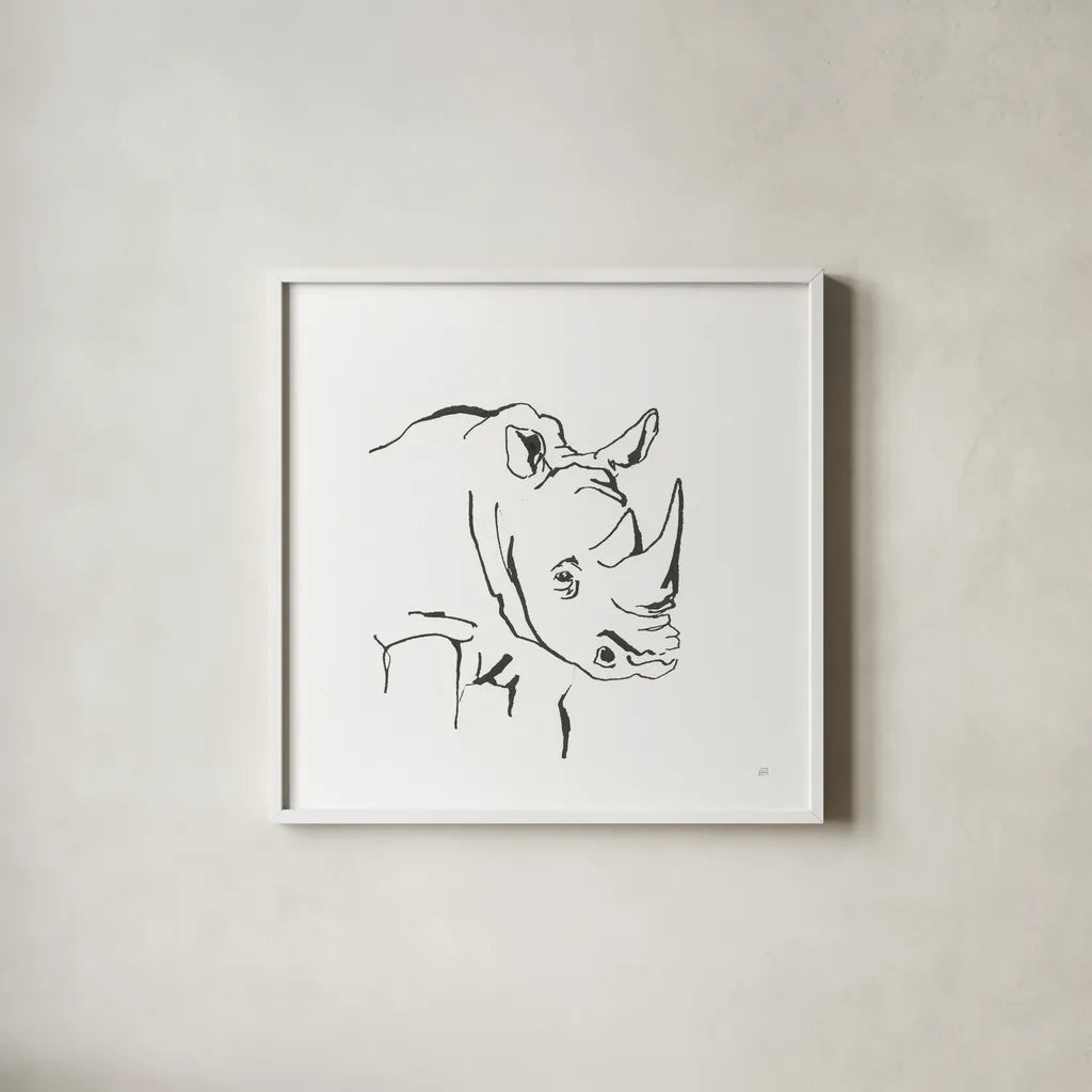 African Animals VI by Chris Paschke. Shown in a crisp white glass frame for a clean and minimalist style. Available as an archival giclee rolled canvas, fine art paper, or poster print. SKU 65007a.