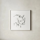 African Animals VI by Chris Paschke. Shown in a crisp white glass frame for a clean and minimalist style. Available as an archival giclee rolled canvas, fine art paper, or poster print. SKU 65007a.