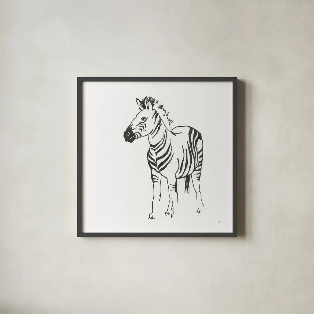 African Animals VII by Chris Paschke. Shown in a sleek black glass frame for a contemporary gallery look. Available as an archival giclee rolled canvas, fine art paper, or poster print. SKU 65008a.