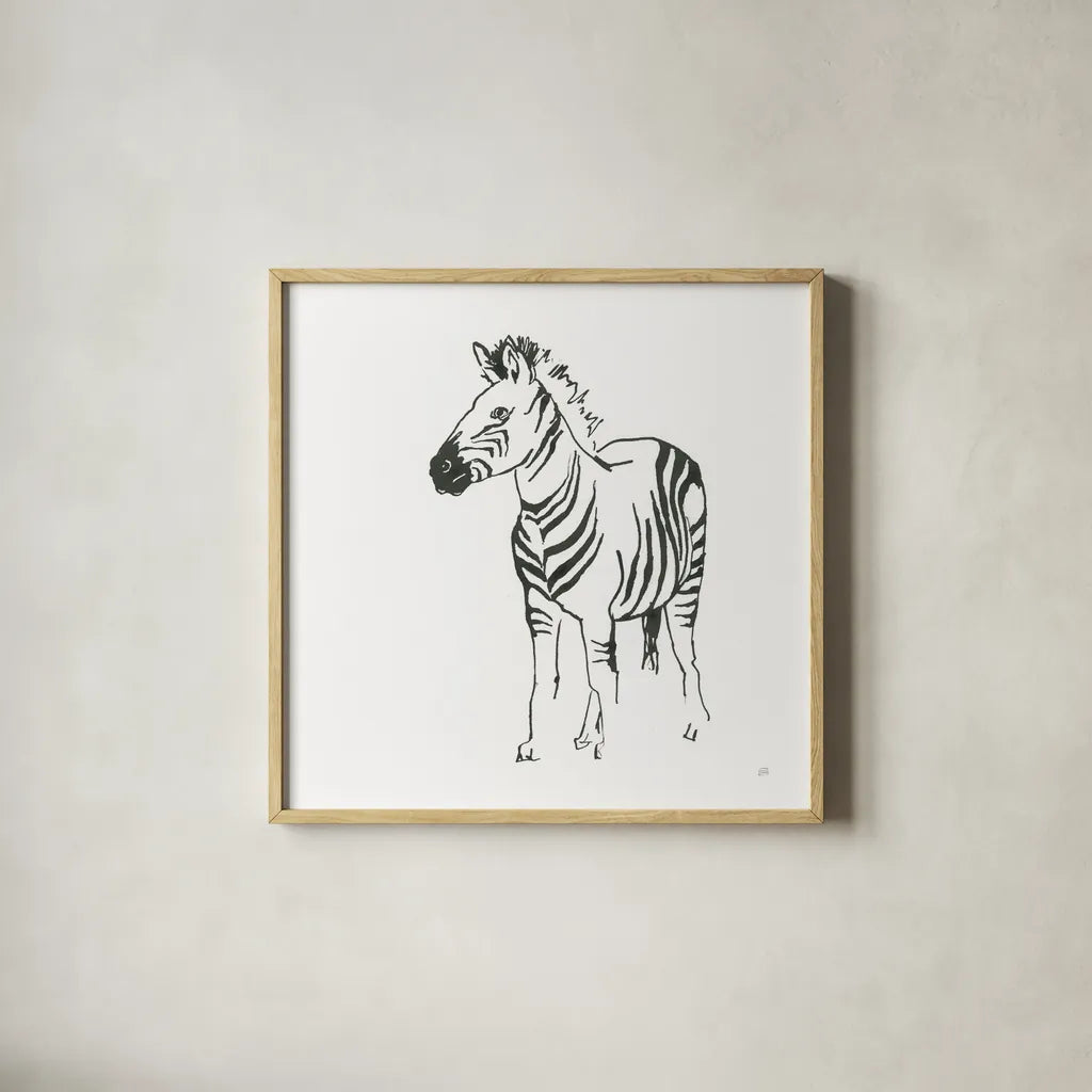African Animals VII by Chris Paschke. Shown in a natural wood glass frame for a timeless modern aesthetic. Available as an archival giclee rolled canvas, fine art paper, or poster print. SKU 65008a.