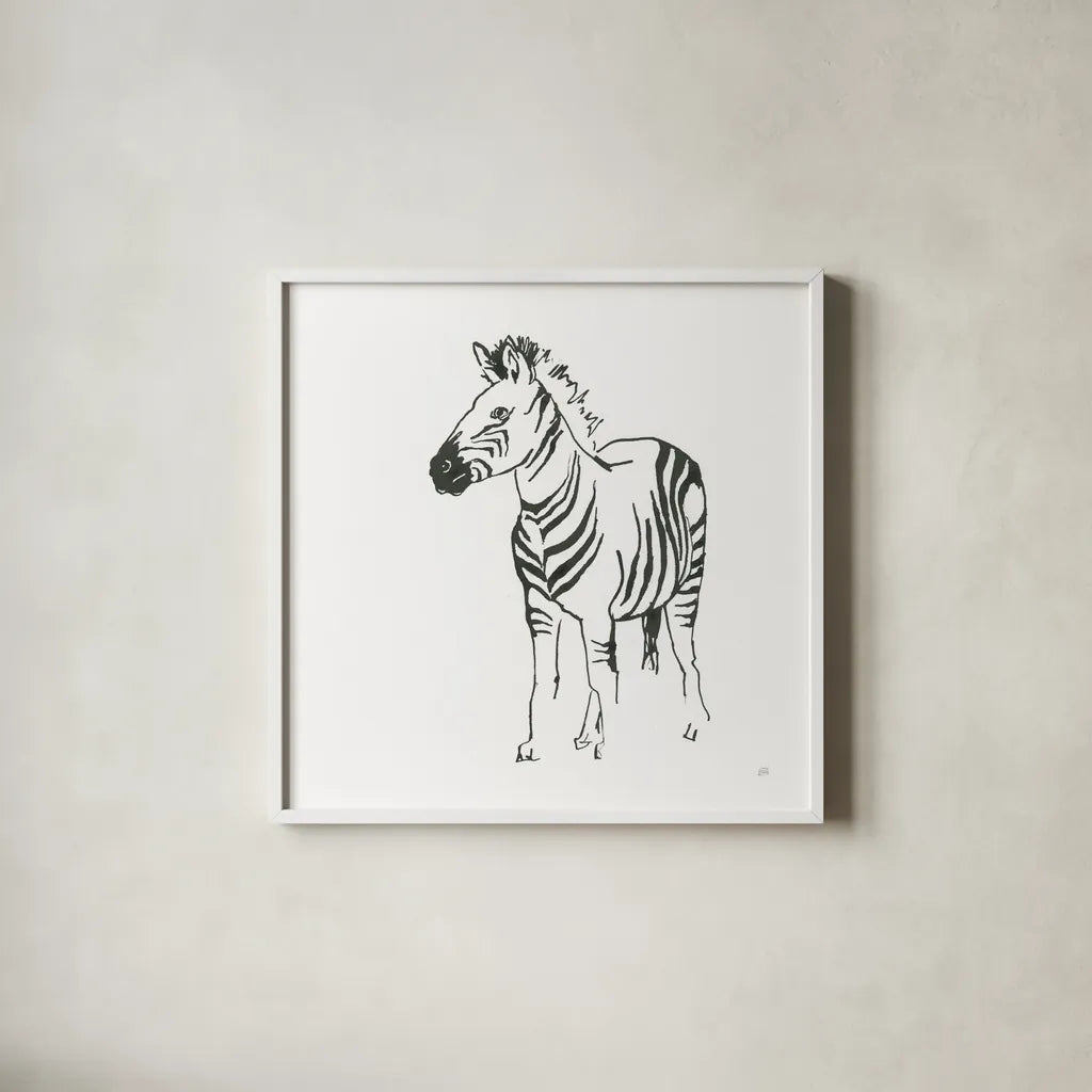 African Animals VII by Chris Paschke. Shown in a crisp white glass frame for a clean and minimalist style. Available as an archival giclee rolled canvas, fine art paper, or poster print. SKU 65008a.