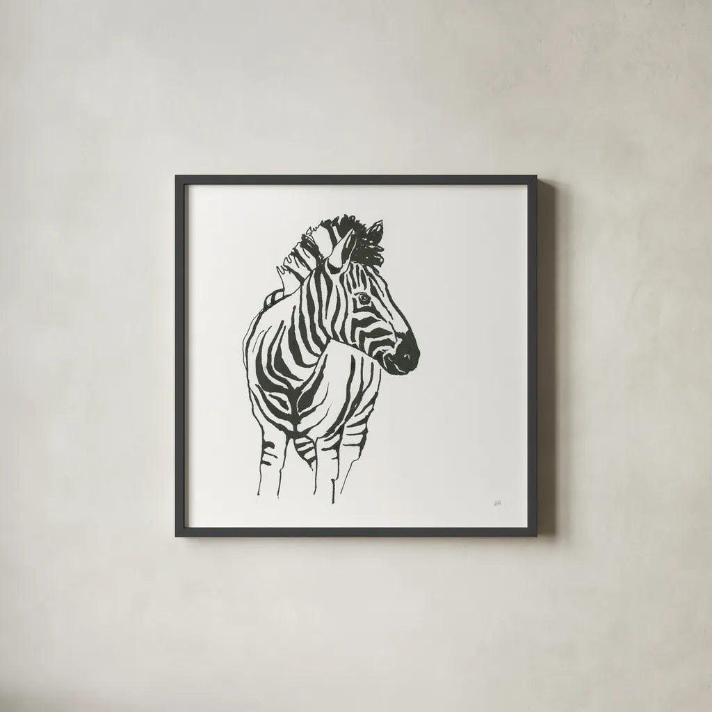 African Animals VIII by Chris Paschke. Shown in a sleek black glass frame for a contemporary gallery look. Available as an archival giclee rolled canvas, fine art paper, or poster print. SKU 65009a.