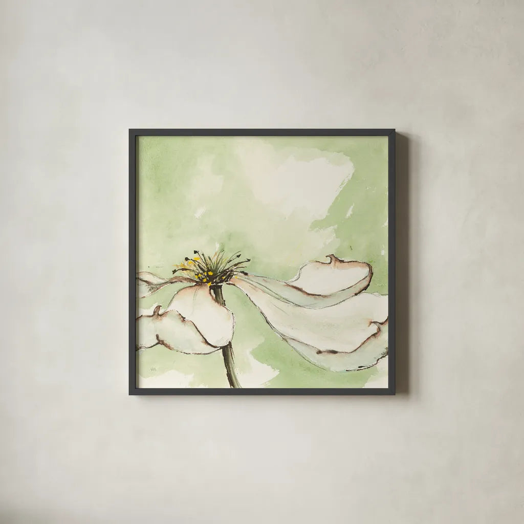 After Dogwood I by Chris Paschke. Shown in a sleek black glass frame for a contemporary gallery look. Available as an archival giclee rolled canvas, fine art paper, or poster print. SKU 39192a.