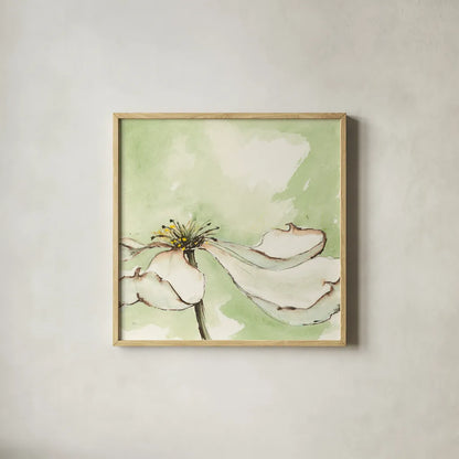 After Dogwood I by Chris Paschke. Shown in a natural wood glass frame for a timeless modern aesthetic. Available as an archival giclee rolled canvas, fine art paper, or poster print. SKU 39192a.