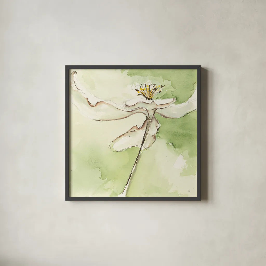 After Dogwood II by Chris Paschke. Shown in a sleek black glass frame for a contemporary gallery look. Available as an archival giclee rolled canvas, fine art paper, or poster print. SKU 39191a.