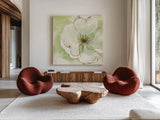After Dogwood IV by Chris Paschke. Shown as extra-large giant wall art in a modern living room. Available as an archival giclee rolled canvas, fine art paper, or poster print. SKU 10985a.