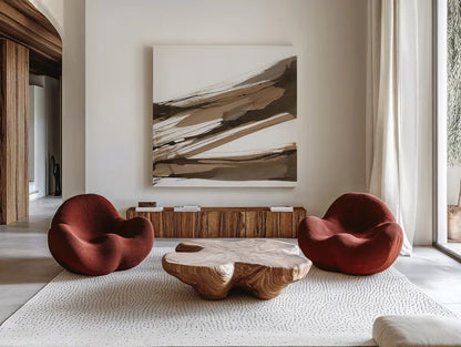 Almost Stripes I by Chris Paschke. Shown as extra-large giant wall art in a modern living room. Available as an archival giclee rolled canvas, fine art paper, or poster print. SKU 78119a.