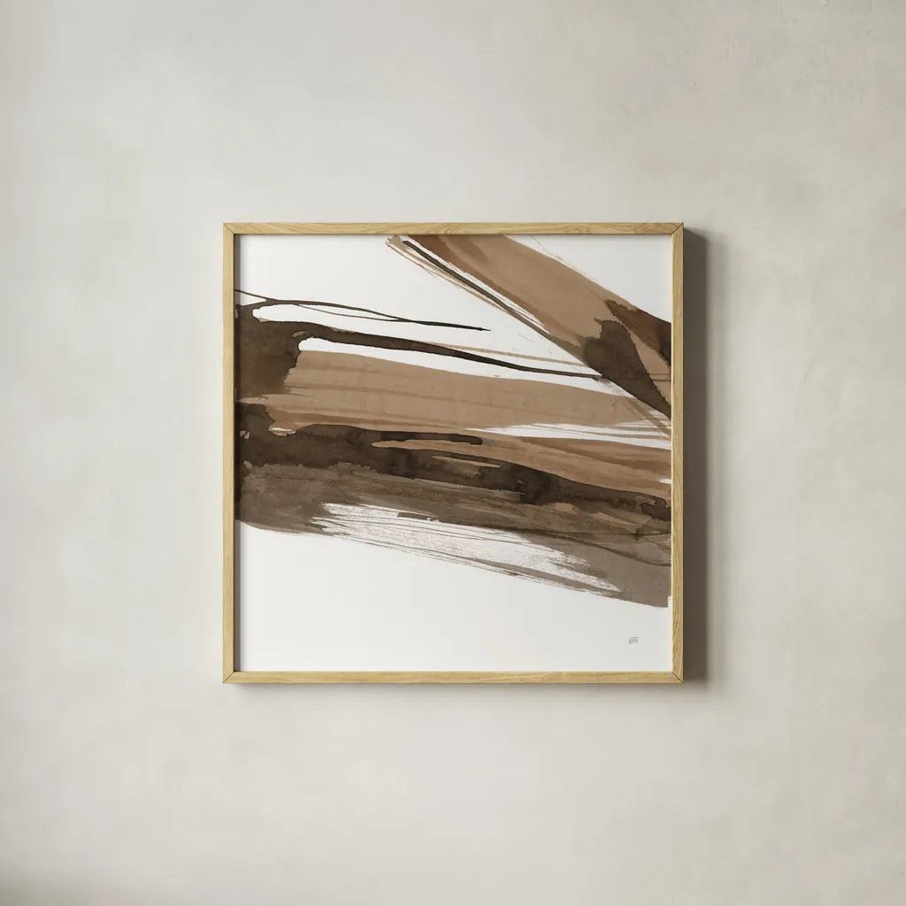 Almost Stripes II by Chris Paschke. Shown in a natural wood glass frame for a timeless modern aesthetic. Available as an archival giclee rolled canvas, fine art paper, or poster print. SKU 78120a.