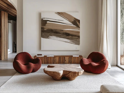 Almost Stripes II by Chris Paschke. Shown as extra-large giant wall art in a modern living room. Available as an archival giclee rolled canvas, fine art paper, or poster print. SKU 78120a.