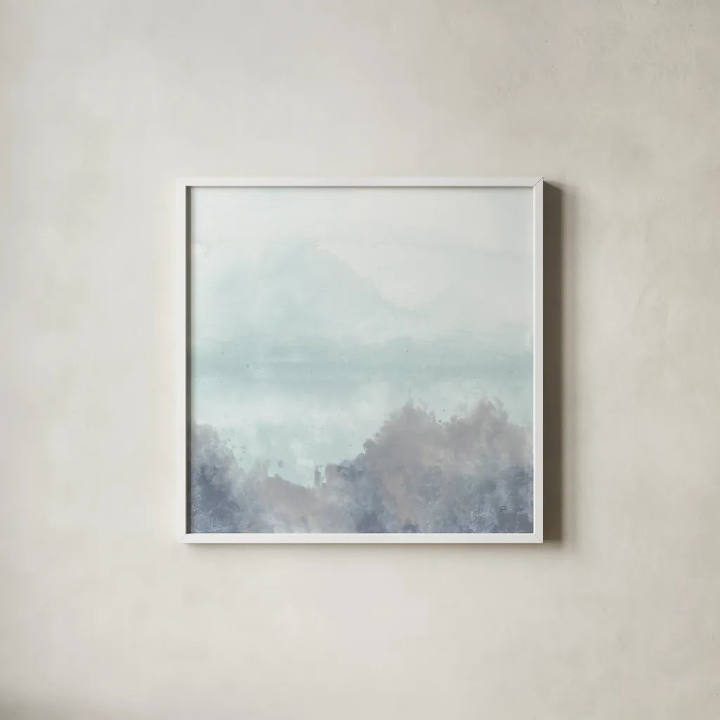 Altered Landscape I Light by Chris Paschke. Shown in a crisp white glass frame for a clean and minimalist style. Available as an archival giclee rolled canvas, fine art paper, or poster print. SKU 91293a.