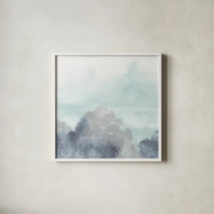 Altered Landscape II Light by Chris Paschke. Shown in a crisp white glass frame for a clean and minimalist style. Available as an archival giclee rolled canvas, fine art paper, or poster print. SKU 91294a.