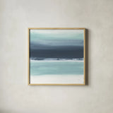 Altered Seascape I by Chris Paschke. Shown in a natural wood glass frame for a timeless modern aesthetic. Available as an archival giclee rolled canvas, fine art paper, or poster print. SKU 88356a.