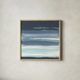 Altered Seascape III by Chris Paschke. Shown in a natural wood glass frame for a timeless modern aesthetic. Available as an archival giclee rolled canvas, fine art paper, or poster print. SKU 88358a.
