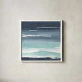 Altered Seascape IV by Chris Paschke. Shown in a crisp white glass frame for a clean and minimalist style. Available as an archival giclee rolled canvas, fine art paper, or poster print. SKU 88359a.