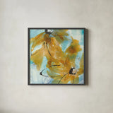 Amber Blue I by Chris Paschke. Shown in a sleek black glass frame for a contemporary gallery look. Available as an archival giclee rolled canvas, fine art paper, or poster print. SKU 59992a.