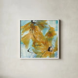 Amber Blue I by Chris Paschke. Shown in a crisp white glass frame for a clean and minimalist style. Available as an archival giclee rolled canvas, fine art paper, or poster print. SKU 59992a.
