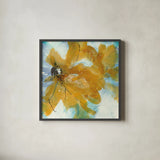 Amber Blue II by Chris Paschke. Shown in a sleek black glass frame for a contemporary gallery look. Available as an archival giclee rolled canvas, fine art paper, or poster print. SKU 59993a.