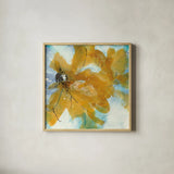 Amber Blue II by Chris Paschke. Shown in a natural wood glass frame for a timeless modern aesthetic. Available as an archival giclee rolled canvas, fine art paper, or poster print. SKU 59993a.