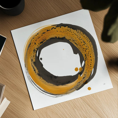 Amber Enso I by Chris Paschke. Shown as a detailed flat fine art print, highlighting archival giclee quality. Available as an archival giclee rolled canvas, fine art paper, or poster print. SKU 76330a.