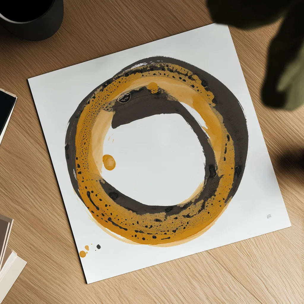 Amber Enso III by Chris Paschke. Shown as a detailed flat fine art print, highlighting archival giclee quality. Available as an archival giclee rolled canvas, fine art paper, or poster print. SKU 76332a.