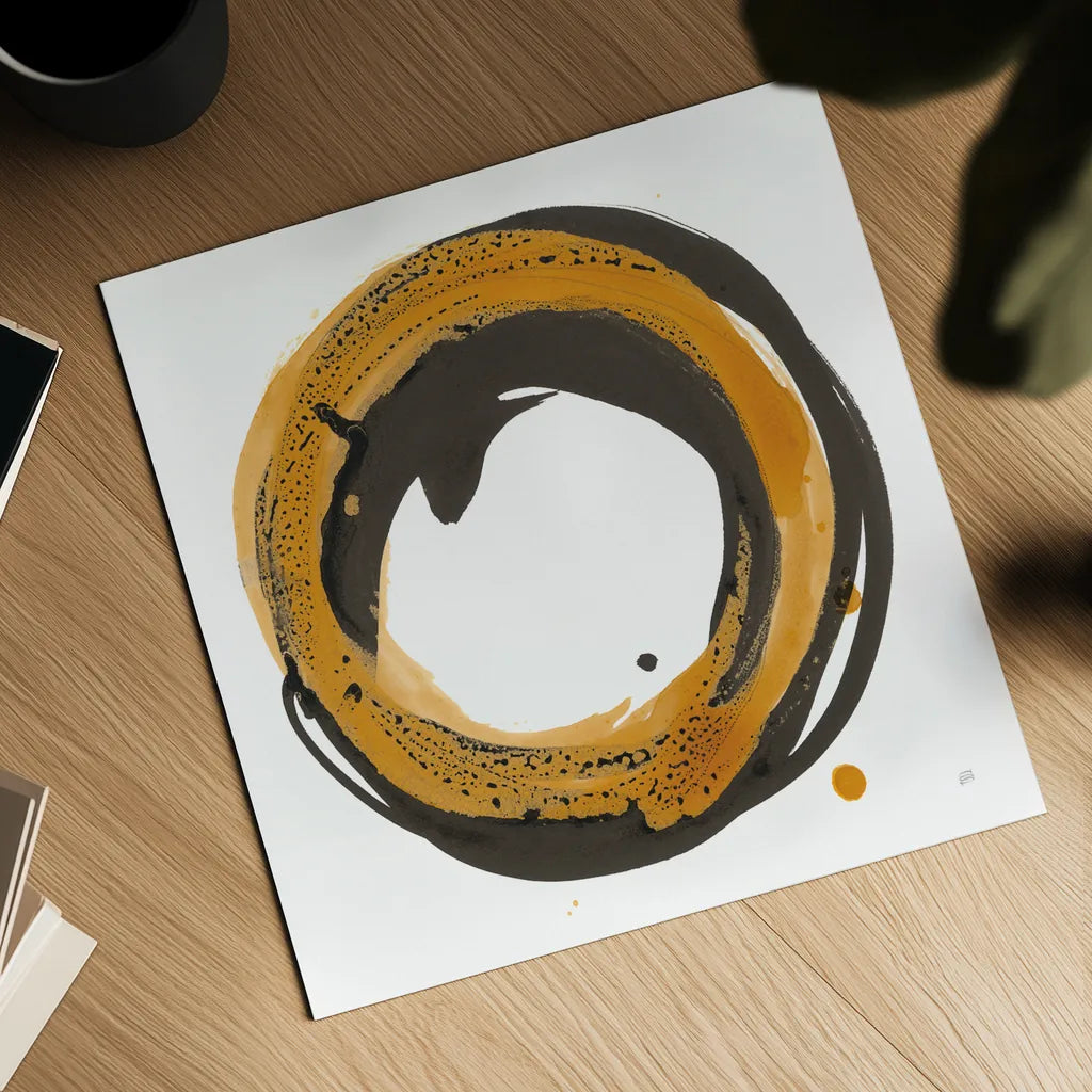 Amber Enso IV by Chris Paschke. Shown as a detailed flat fine art print, highlighting archival giclee quality. Available as an archival giclee rolled canvas, fine art paper, or poster print. SKU 76333a.
