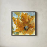 Amber Gold I by Chris Paschke. Shown in a sleek black glass frame for a contemporary gallery look. Available as an archival giclee rolled canvas, fine art paper, or poster print. SKU 59990a.